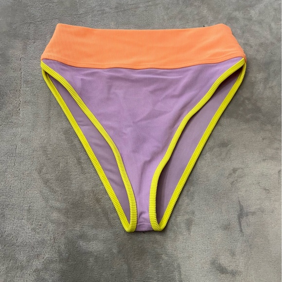 New! Beach Riot Emmy Purple Sundazed Color Block Bikini Bottom 24873 - Picture 4 of 8